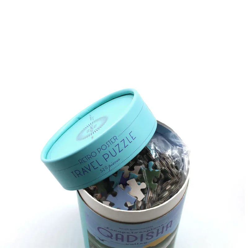 Hot Sell Custom Logo Cylinder Packaging Children Jigsaw Interactive Game Round Cardboard Box Paper Tube for Puzzle