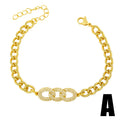 Creative Vintage Hip Hop Bracelet with Geometric Zircon Gold Plated Charm Bracelets for Fashion Party Wedding-Great Gift Idea