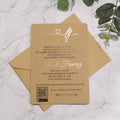 Custom Logo Classical Music Style Wedding Paper Invitation Cards Gold and Black Kraft Paper with Blank Envelopes