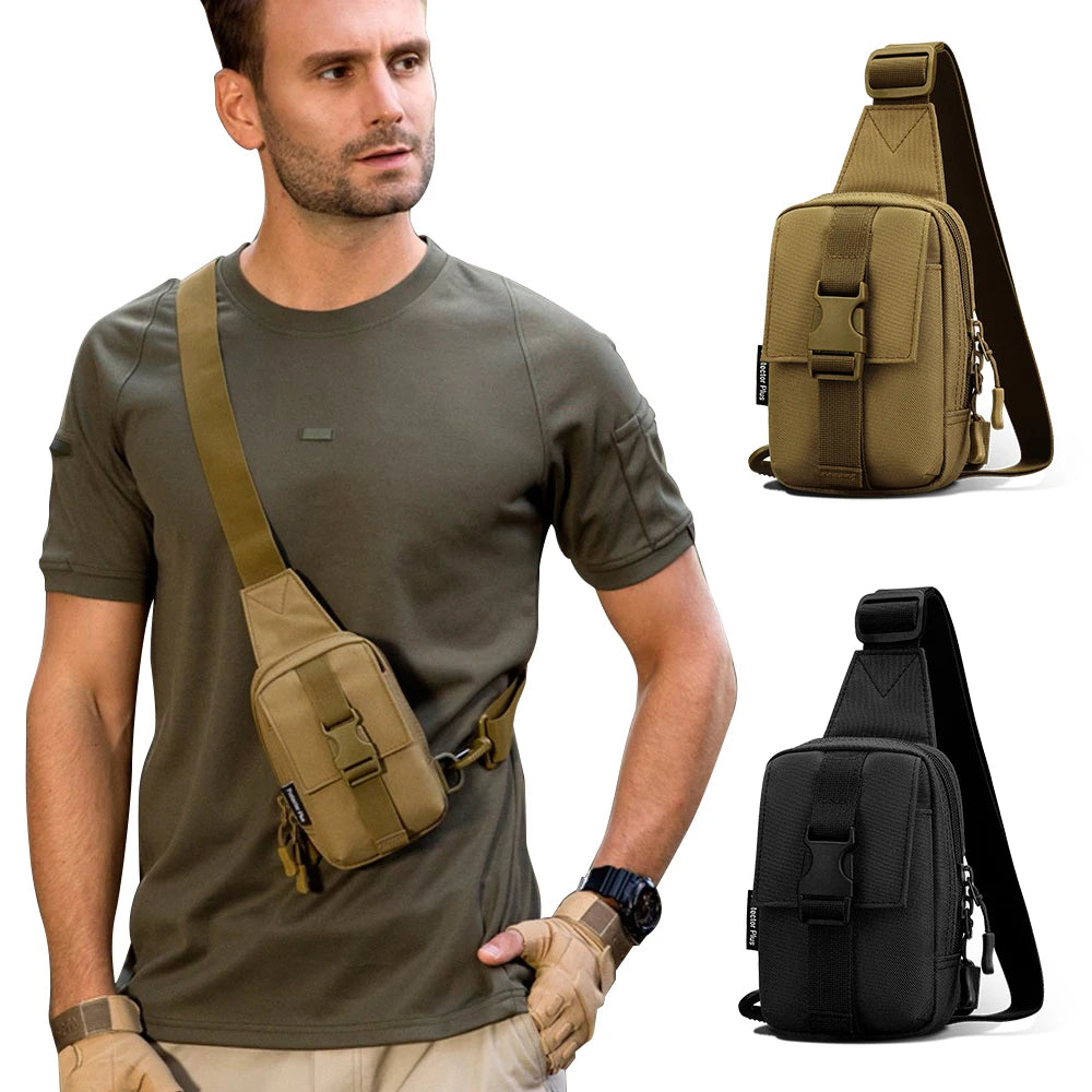 Tactical Chest Bag Trekking Pack EDC Sports Bag Shoulder Bag Crossbody Pack Assault Pouch for Hiking Cycling Camping