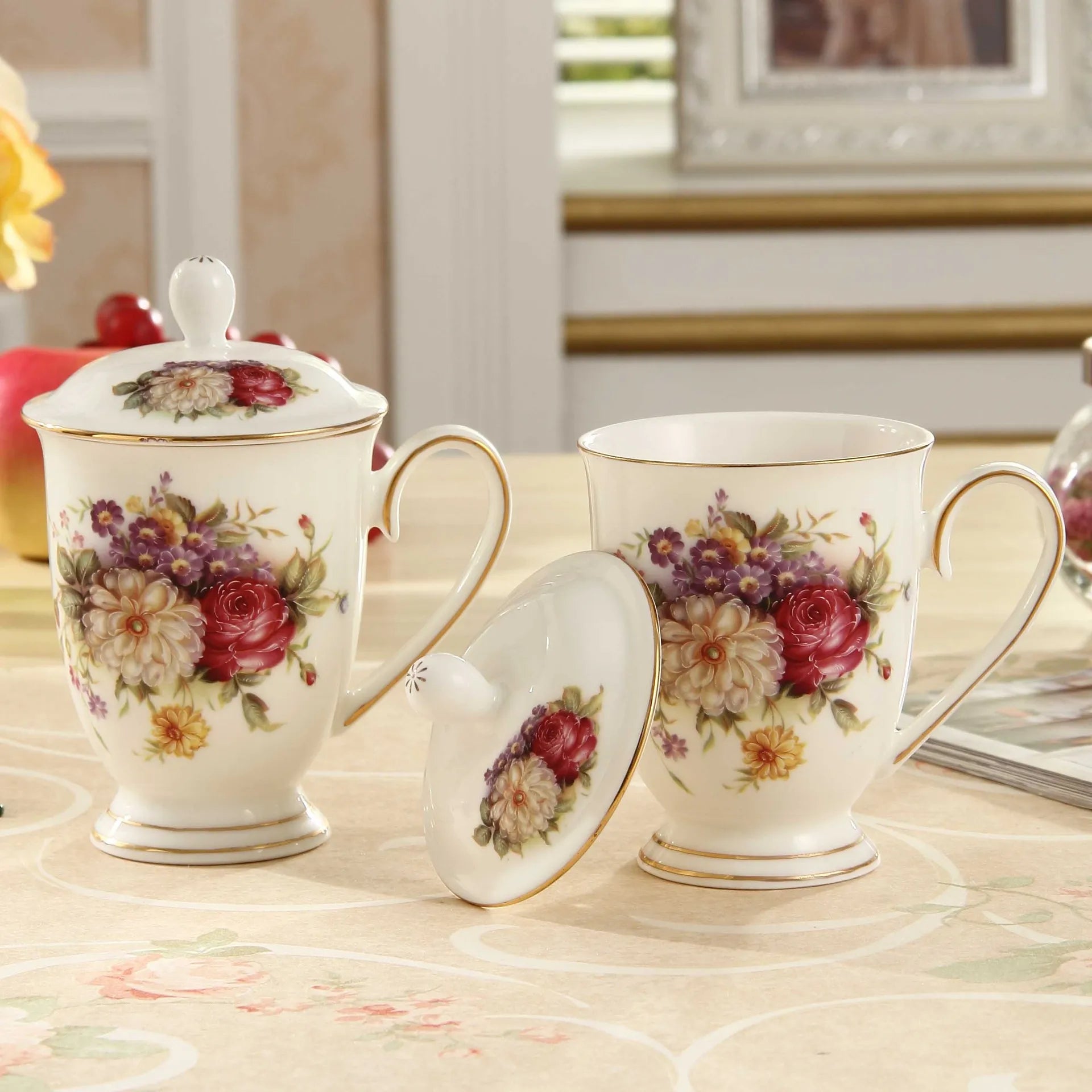 Ceramic Cup Ethnic Style Cup Hand-Painted Retro Ins Creative Flower Coffee Afternoon Tea  Mug