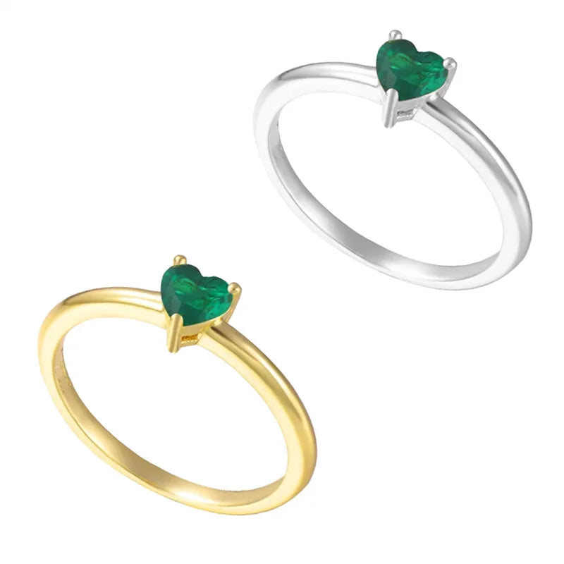 Couple Rings Classic CZ Rhodium 18K Gold Silver Plated High Quality Brass 5A Cubic Zircon Heart Ring for Parties Women's Jewelry