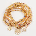 SC Hot Selling Crystal Seed Beads Bracelets Leaf Tree of Life Charm Bracelet Bohemian Multilayer Handmade Beaded Bracelets Women