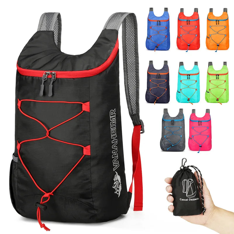 Large-Capacity Anti-Splash Travel Backpack Outdoor Packable Foldable Camping Daypack for Men and Women Sports Hiking Bag