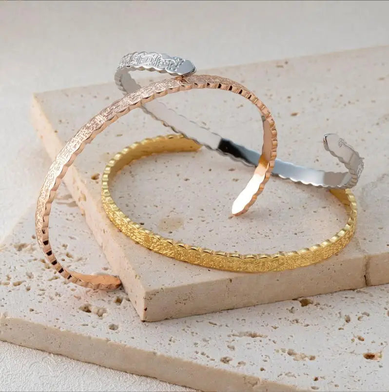 Hot Sale Women's Stainless Steel Muslim Islam Opening Bracelet