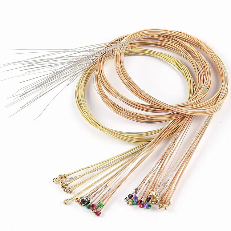 Factory Price Acoustic Phosphor Bronze Bulk Guitar Strings Rope OEM Acoustic Guitar Strings with Colorful End Ball