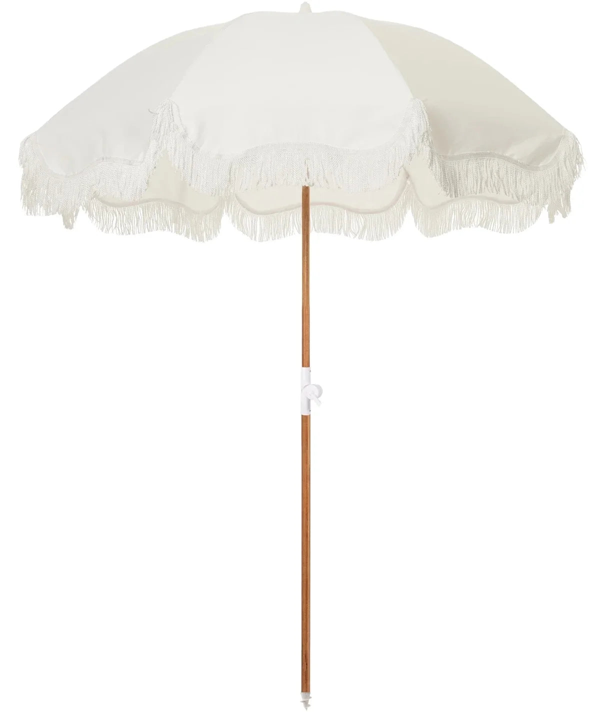 Business Design Wholesale Sales ECO-Friendly Wooden Material Parasol Striped Umbrellas Fringed Beach With Logo//
