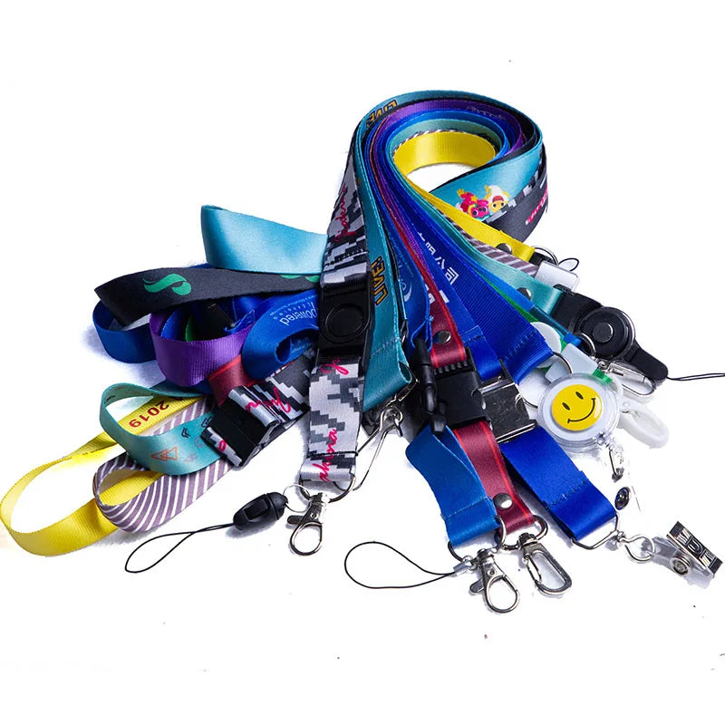 Custom Logo Sublimation Printing Polyester ID Card Holder Neck Lanyards Low Shipping Cost Accessorized with Hook for Events