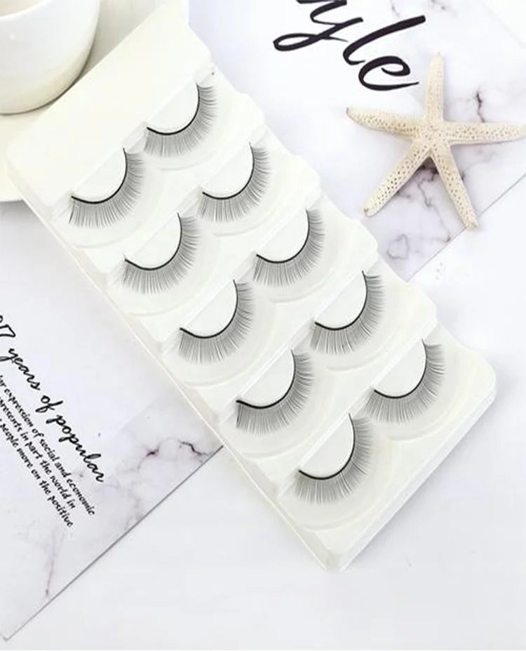 OEM Wholesale 5 Pairs Long 8mm Synthetic False Eyelash Extension Training Kit for Beauty Salon Practice Boxes Included