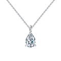Wholesale 18Inches 14K Gold Plated Minimalist Teardrop Shape Solitaire Cubic Zirconia 925 Silver Necklace