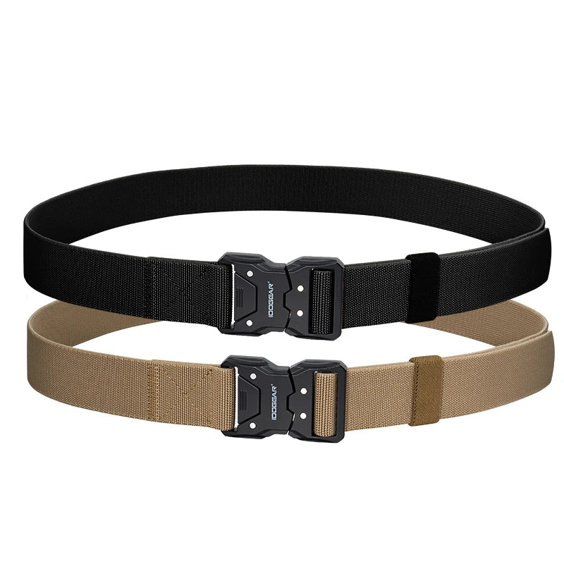IDOGEAR New 1.5" Quick Release Elastic Belt Coyote Brown Hunting Nylon Duty Belt Heavy Duty Tactical Belt