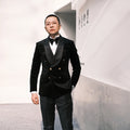 HARCHOY Bespoke Suit  Homme Wedding Party Slim Fit Man  Elegant Leisure 2 Pieces Tuxedo Coat for Gentleman blazer Set Men Suit