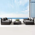 Modern Rectangular Aluminum Garden Sofas for Hotels Outdoor Patio Balcony Dining Furniture Set with Cushions Combinable