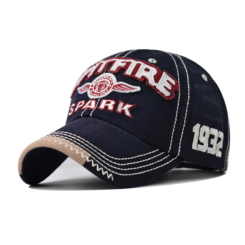 Wholesale Sporty Vintage Washed Cotton 3D Embroidered Logo Baseball Cap with Denim Fabric Street Fashion Shade Design