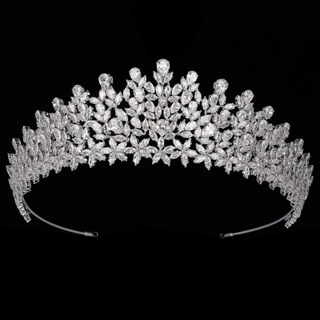 Echsio Women Tiara Rhinestone Crystal Crown Wholesale Wedding Bridal Jewelry Hair Accessories for Queen Guaranteed Crown BC6144