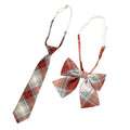 High Quality Custom School Uniform Bowties Neckties Set Colorful Plaid Made Polyester Cotton Silk Business Style Custom Logo