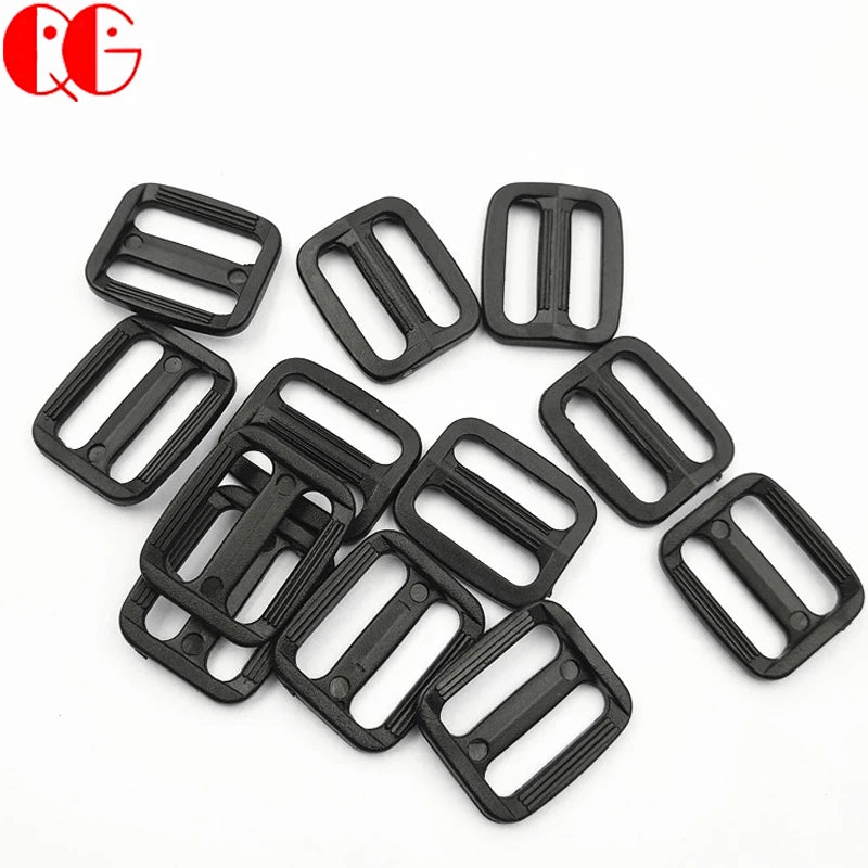 Plastic Buckle Sliders Tri-Glide for Belt Backpack and Bags Adjustable Webbing Slider Buckle Black  Slides Button