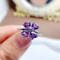 Wholesale New Design 925 Sterling Silver Natural Amethyst Crystal Rings for Women Good Price Jewelry