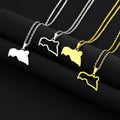 Stainless Steel Enameled Central African Republic Map Chain Necklace 18K Gold Plated Enamel National Flag Map Pendant Necklace
