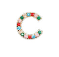 SSeeSY OEM ODM Custom Fashion Elegant Clothing Accessories Brooch Jewelry Gift Alloy Letter Diamond Inlaid Corsage for Women