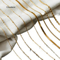 New Gold Plated Stainless Steel Chain Necklace 45cm 50cm 60cm Women's Twisted Rope Chain for Wedding Party Engagement