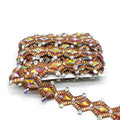 Miami Carnival Iron-On Resin Gem Rhinestone Applique Chain Hot Fix Trimming for Garment Decorations Wholesale
