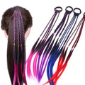 Hot-selling 15inch 4 Strand Braid Wigs With Elastic Rubber Band Hair Extensions for Kids Colorful Synthetic Braiding Hair