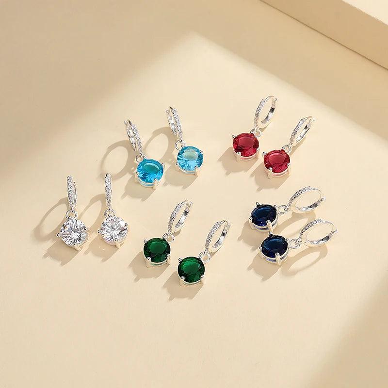 Sparkling Zircon S925 Silver Drop Earrings Wholesale Option