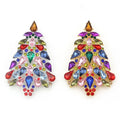 Multicolor Rhinestone Christmas Tree Brooch Crystal Christmas Holiday Pin for Women and Children for Party and Gift