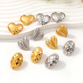 Fashion Stainless Steel Jewelry Wholesale 18K Gold Plated Heart Stud Earrings for Women Joyas De Acero Inoxidable Para Mujer