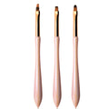 Socheal Pink Acrylic Handle Luxury Professional Economical Multifunctional Durable 3Pcs Ombre Uv Gel Flat Oval Nail Art Brush