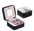Customizable Portable Square Mirror Jewelry Box Organizer PU Leather Travel Case Storage Pouch with Logo Stylish Gift for Kids