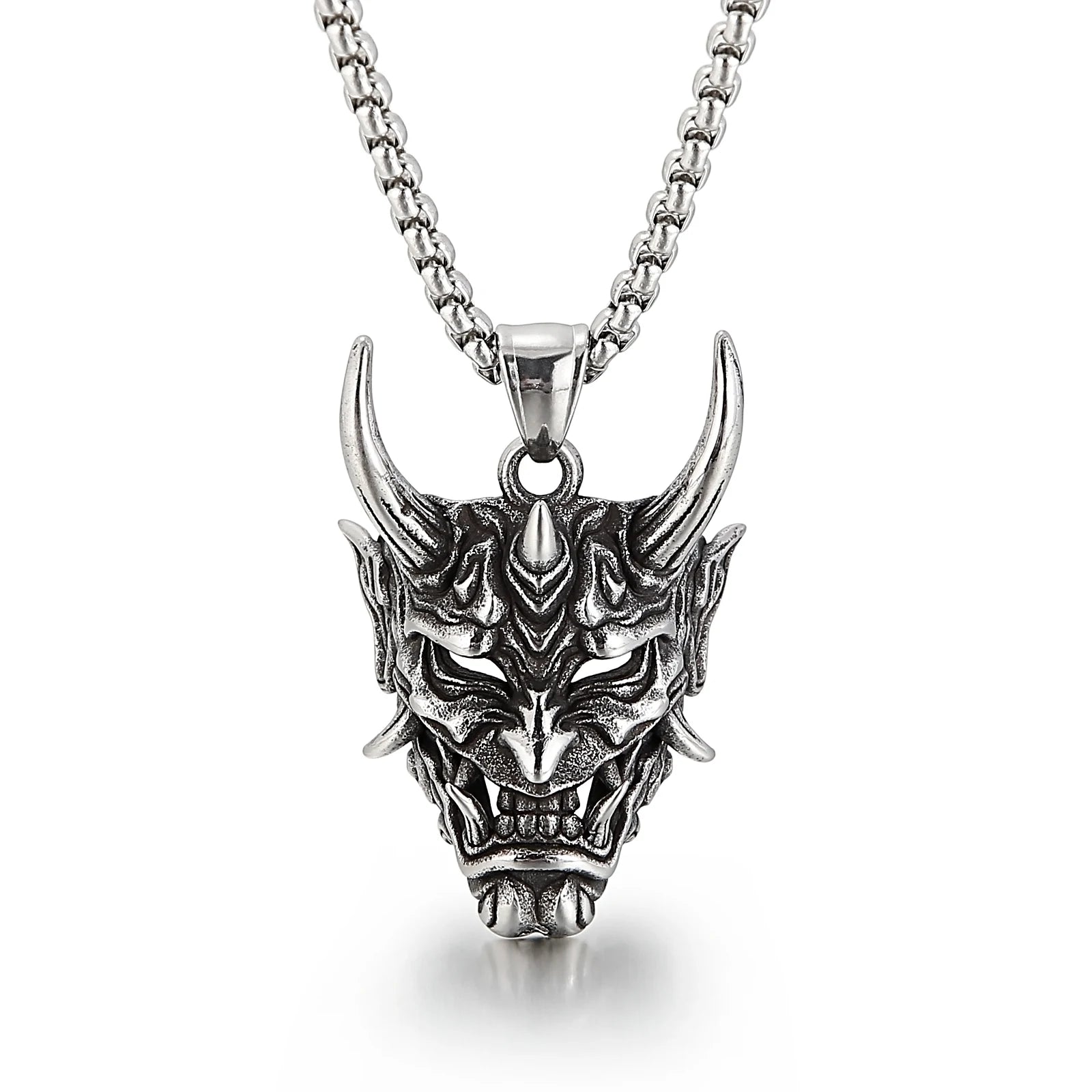 KALEN Domineering Punk Skull Demon Horn Pendants Men Stainless Steel Jewelry Pendant