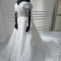 S0122G Women's Elegant White Wedding Dresses Plus Size Drop Shipping Hot Selling Lace New Shoulder Strap Bride Shoulder Shaped