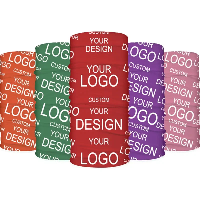 Custom Sublimation Printed Coolmax Microfibre Face Shield Mask Tube Crop Top Seamless Neck Scarf Bandana Neck Gaiter Black