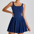 Women's Cross-Border Anti-Slip Yoga Pleated Skirt New Outdoor Fitness Sports Dress OEM Two-Piece Tennis Wear Polyester Shorts