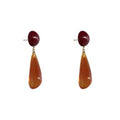Retro Simplicity Geometric Long Earrings Silver Needle Resin Stud Earrings Amber Acrylic Waterdrop Dangle Earrings for Women
