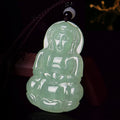 Myanmar Fashionable Ice Jade Guanyin Pendant Necklace for Men and Women Iconic Buddhist Deity Jewelry