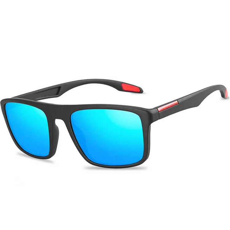 Men's Fashionable Lightweight Brown Frame Sunglasses 7 Colorful Shield Polarized PC Material for Outdoor Casual Sun Glasses
