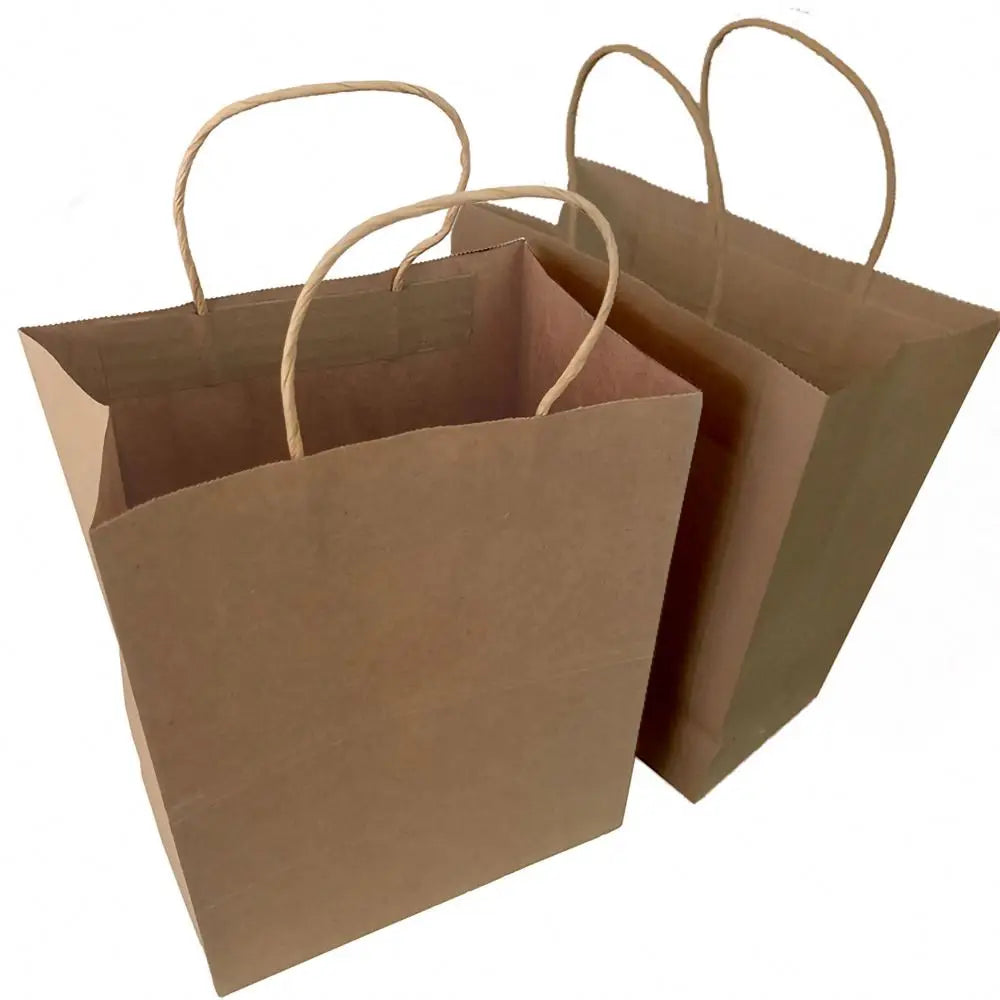 New Design Shopping Logos Custom Logo Kraft square Bottom Paper Gift Bags With Handles