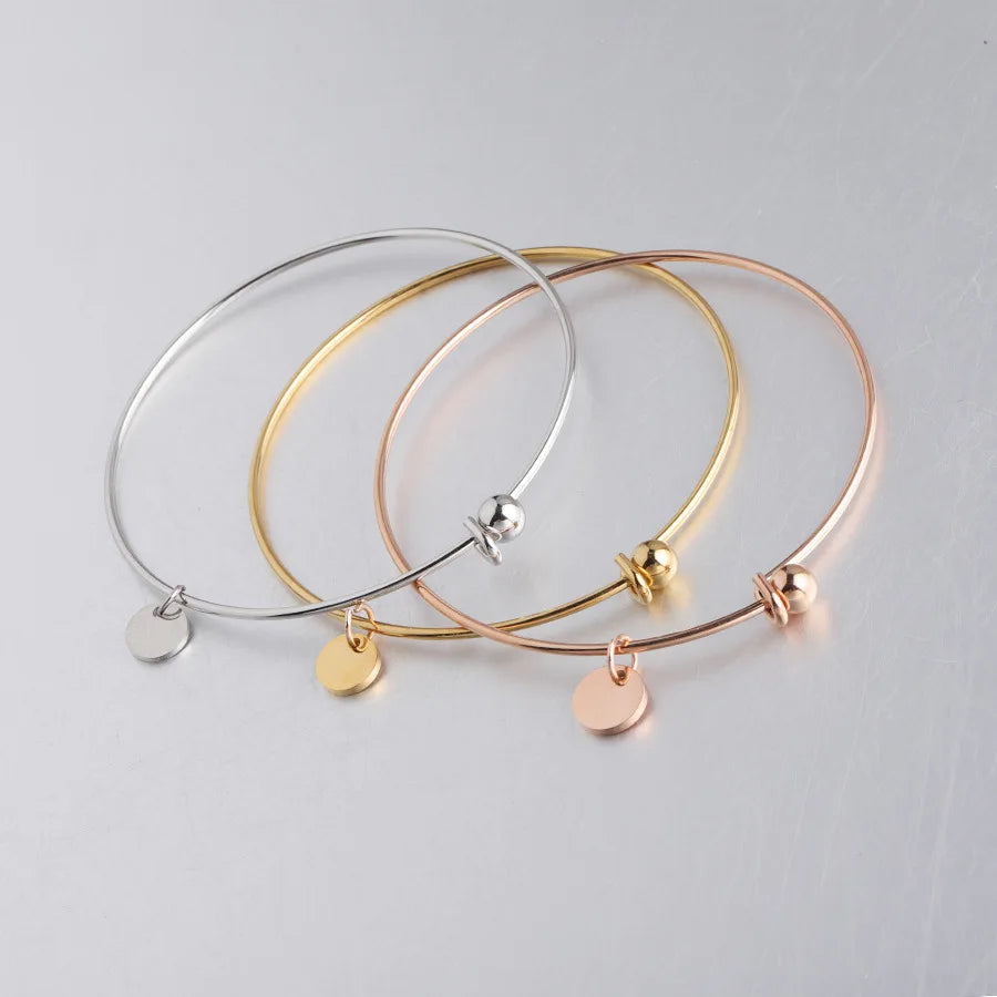 Customized Business Gift Items Giveaway Promotional Products Stainless Steel Bangles Jewelry Women With Logo