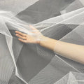 Wholesale 63\" Lightweight 100% Polyester Bridal Tulle Embroidery Knitted Technique Fabric Plain Dyed Stiff Recycled Mesh Home