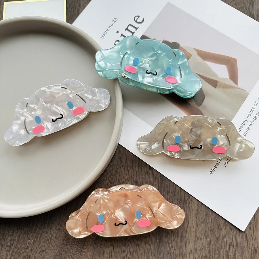 Sayoung Beauty Accessories for Women Cartoon Dog Hair Clips Fancy Acetate Marble Custom Hair Claw Clips