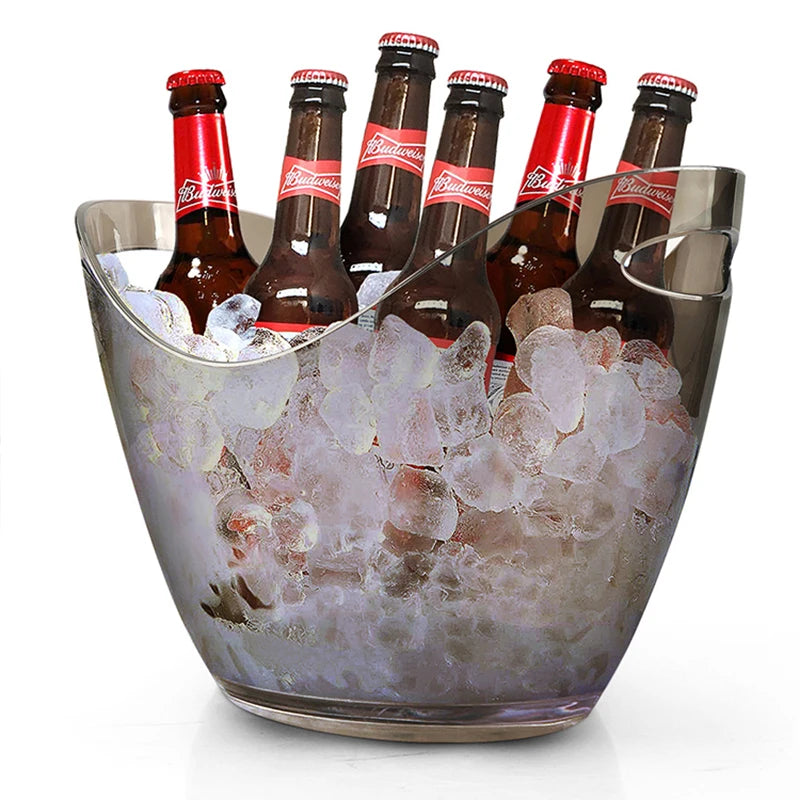 Custom Ice Bucket Customized Plastic Clear Black White Ice Bucket Logo at Parties
