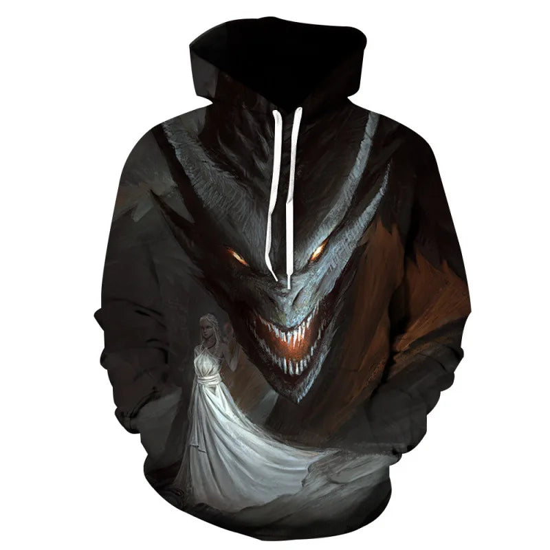 Double Layered Hat Film and Television Game Characters Men's Throne Sweater Customizable Hoodies