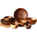Wholesale Multi Sizes Meal Easy Cleaning & Lightweight for Dishes Snack Dessert Acacia Wood  Shallow Bowl