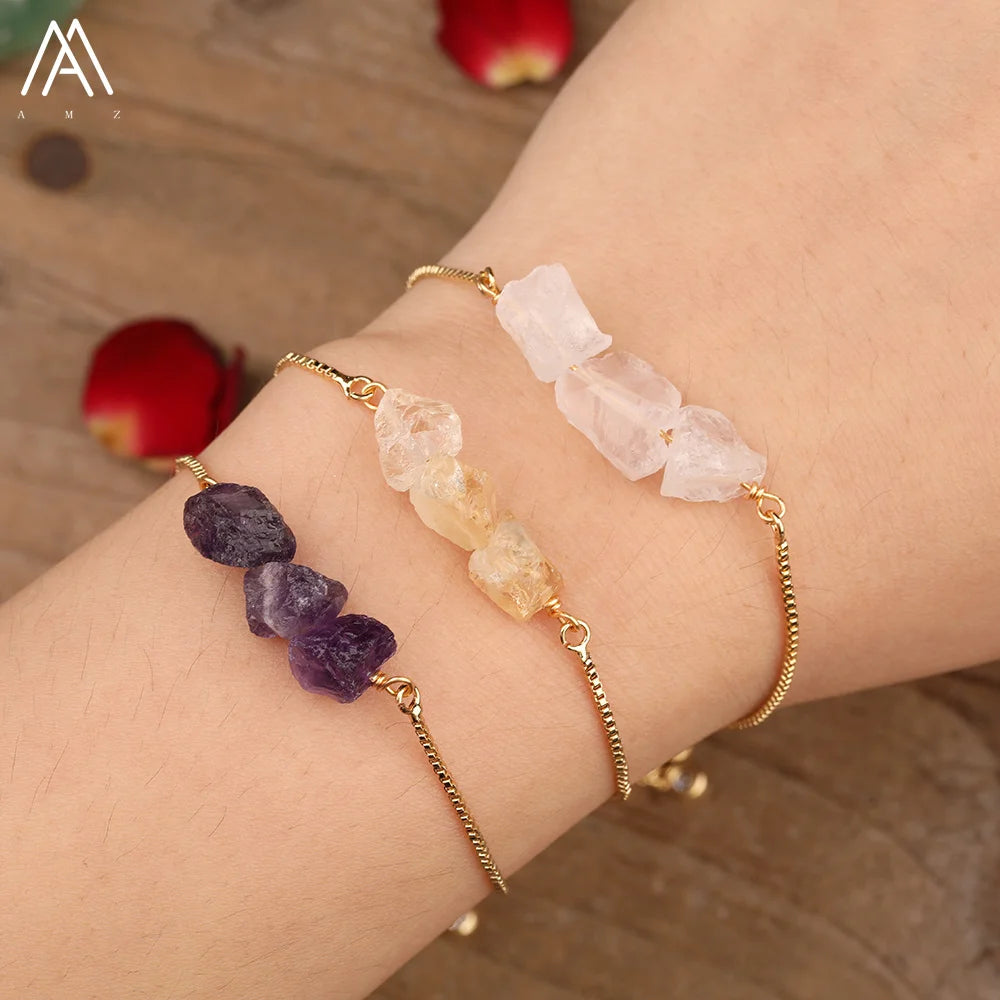Trendy Bracelet Chip Beads Healing Crystals Quartz Adjustable Bracelets  Hand Chain Fashion Gift
