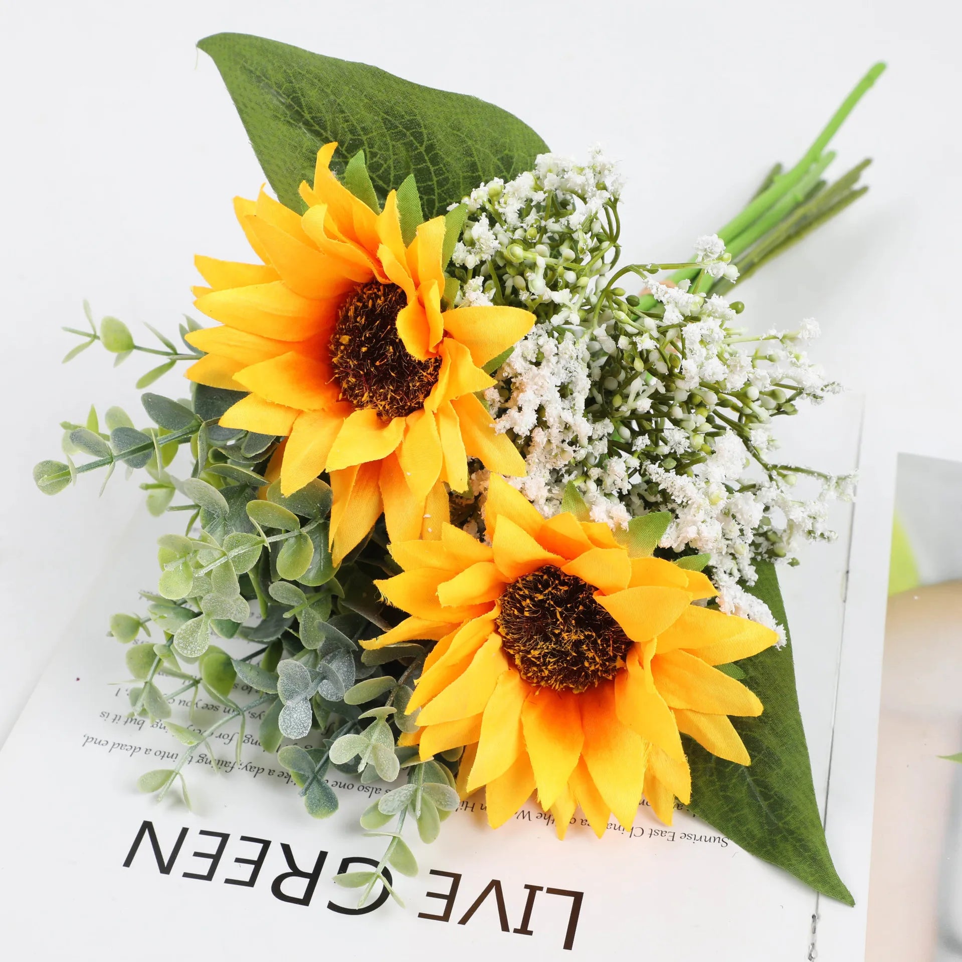 Decoration Artificial Sunflower Bouquet Living Room Dining  Bouquet Weeding Bouquet