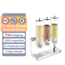 YITIAN Wholesale Commercial Dry Food Gravity Grain Double Barrel Cereal Stainless Steel Dispenser