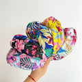 Women's Fashionable Wide Edge Satin Printed Floral Knot Fabric Headband Simple New Spring Hair Accessory